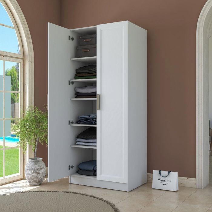 Hanah Home Armario Blanco con Estanterías